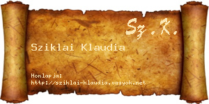 Sziklai Klaudia névjegykártya