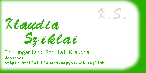 klaudia sziklai business card